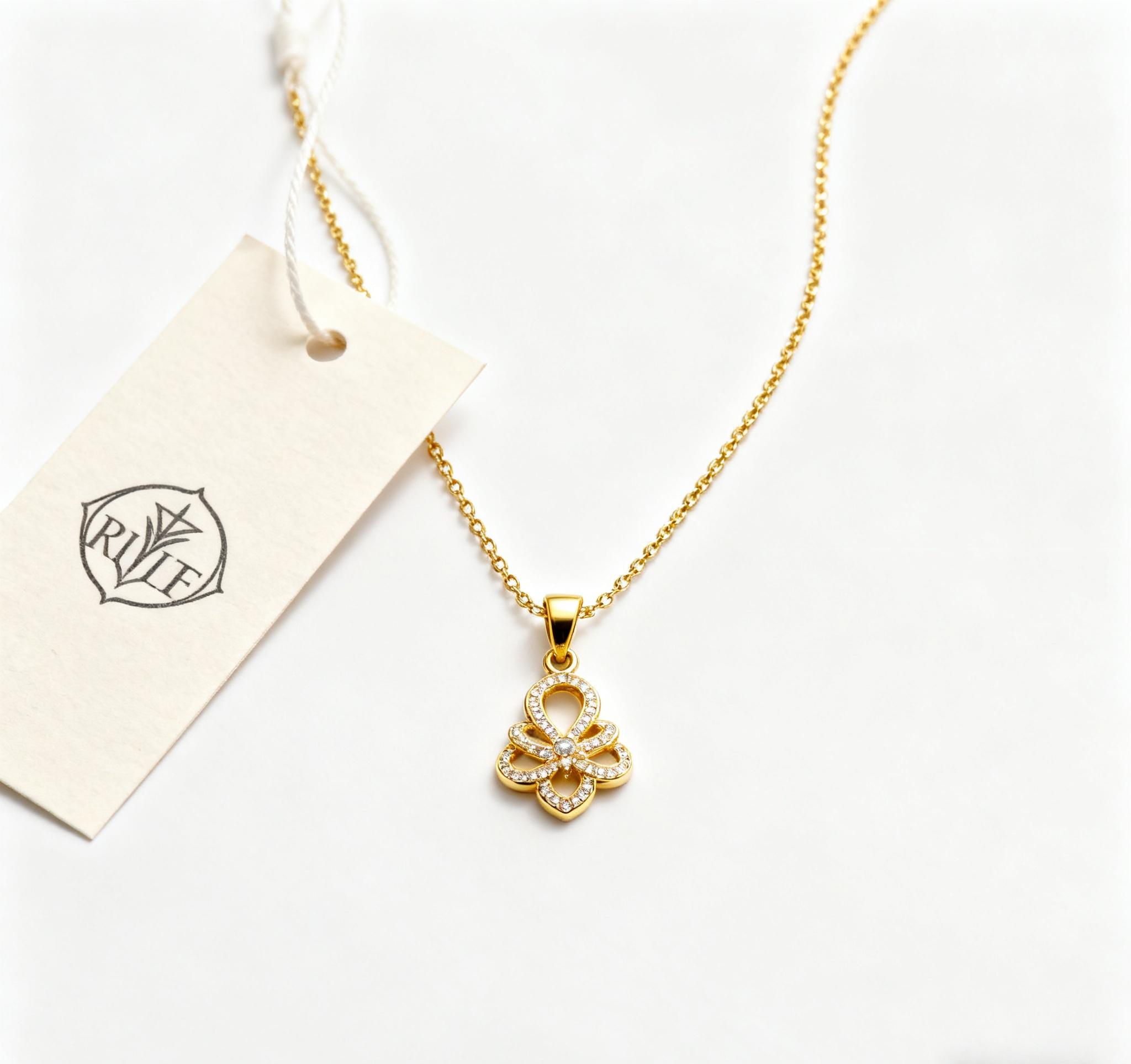 Jewelry tag on elegant necklace